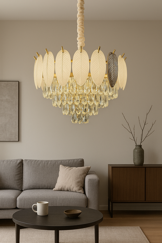 Luxora Leaf Crystal Chandelier