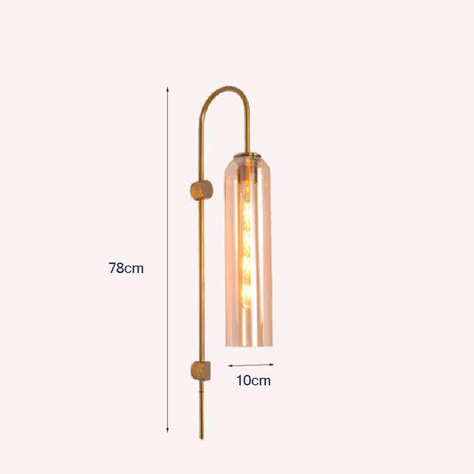 Modern Gold Wall Lamp with Glass Shade