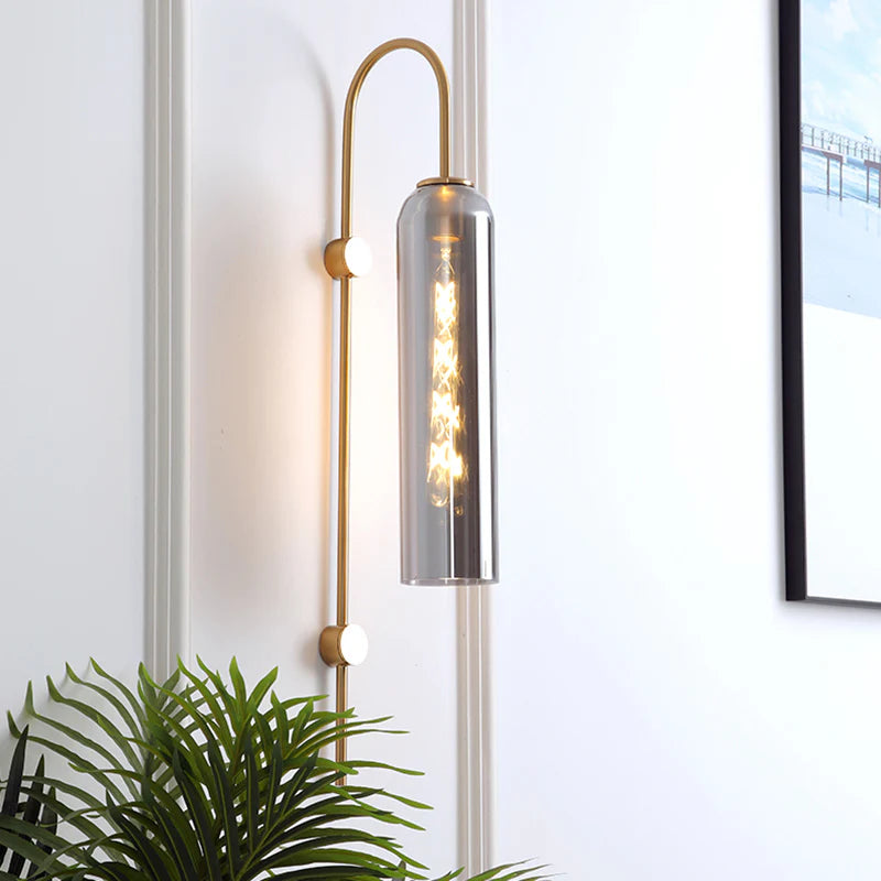Modern Gold Wall Lamp with Glass Shade