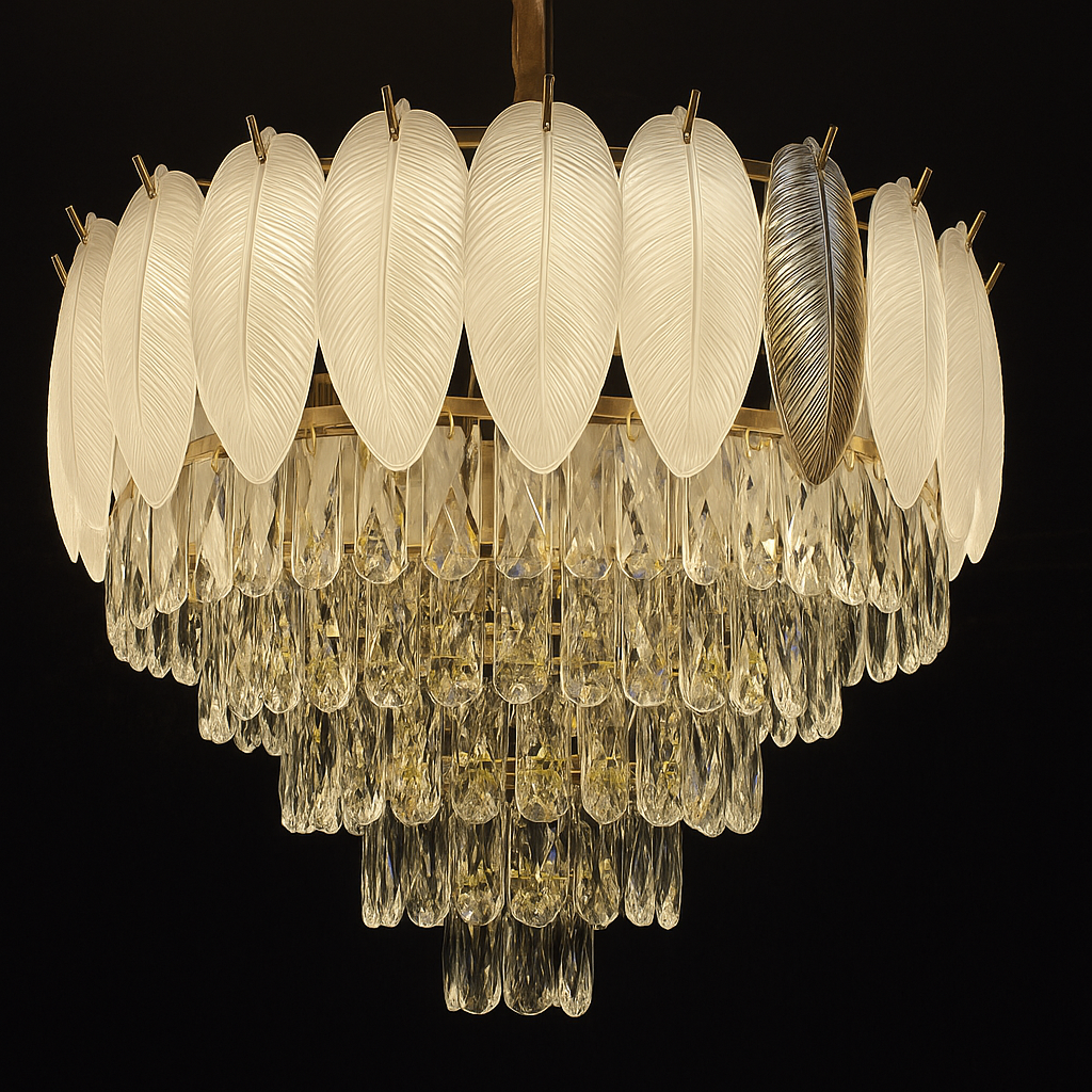 Luxora Leaf Crystal Chandelier