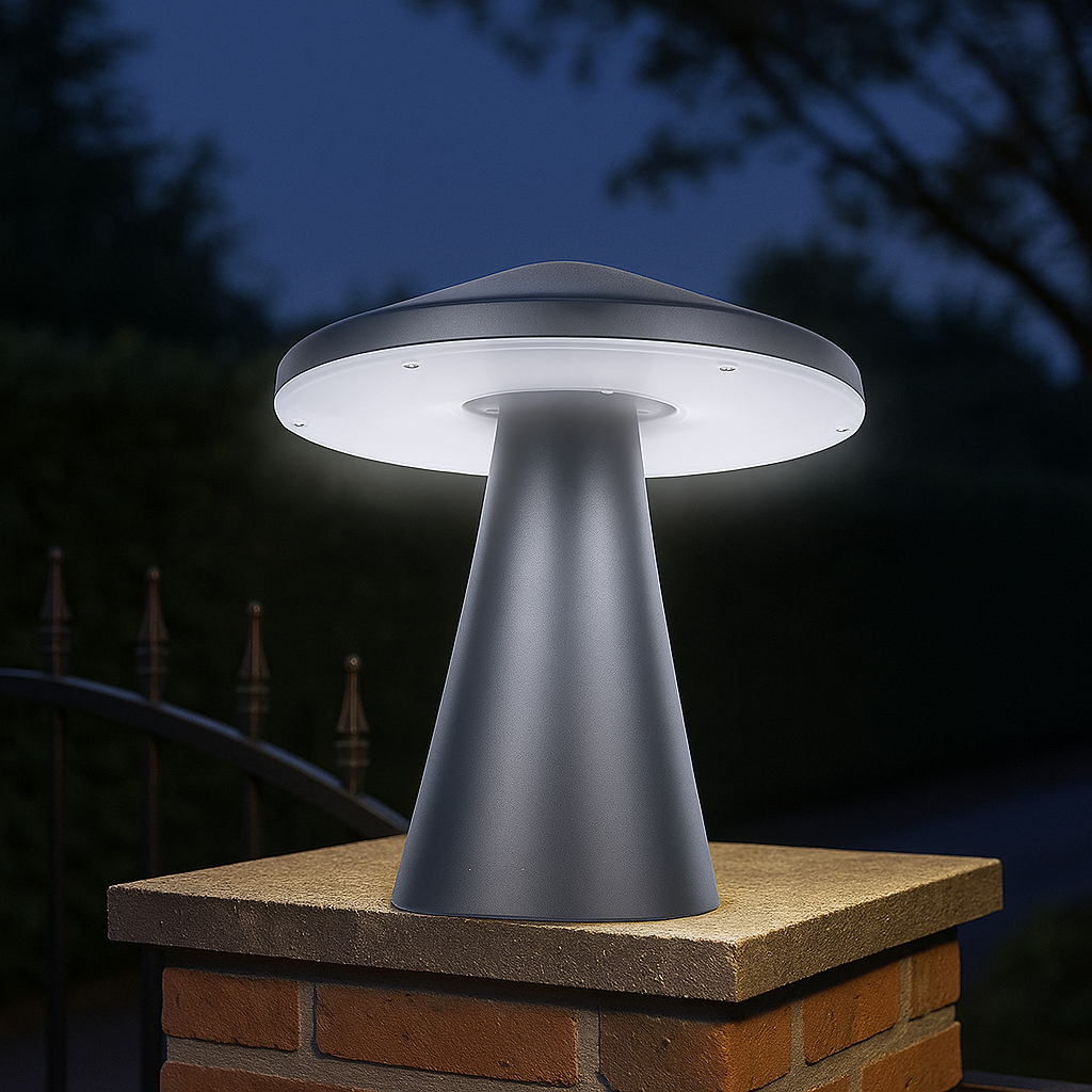 Modern Mushroom-Style LED Gate Light