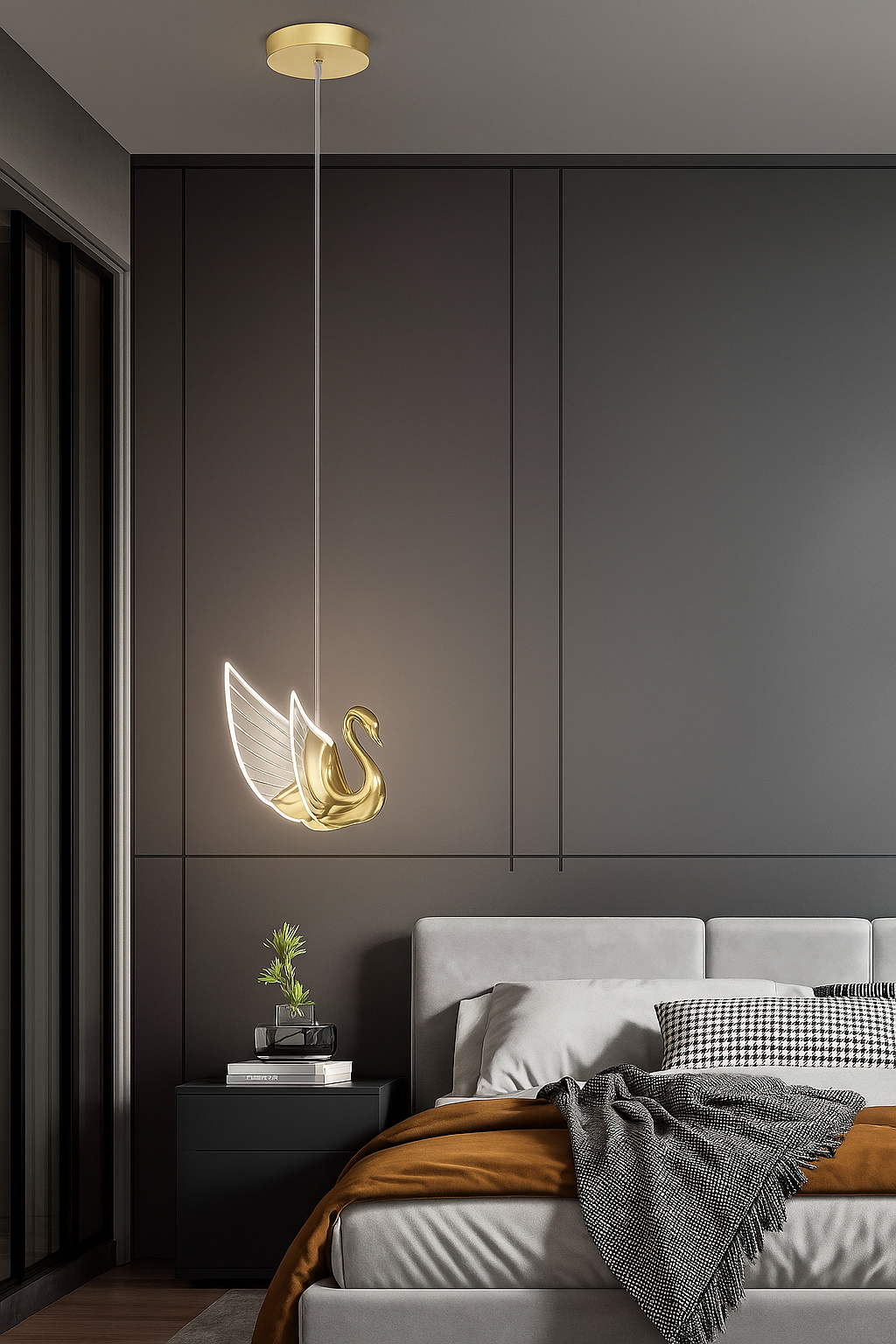 Elegant Swan Pendant Light