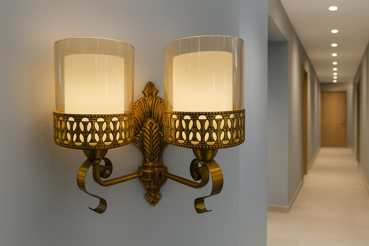 Vintage Twin Glass Wall Sconce