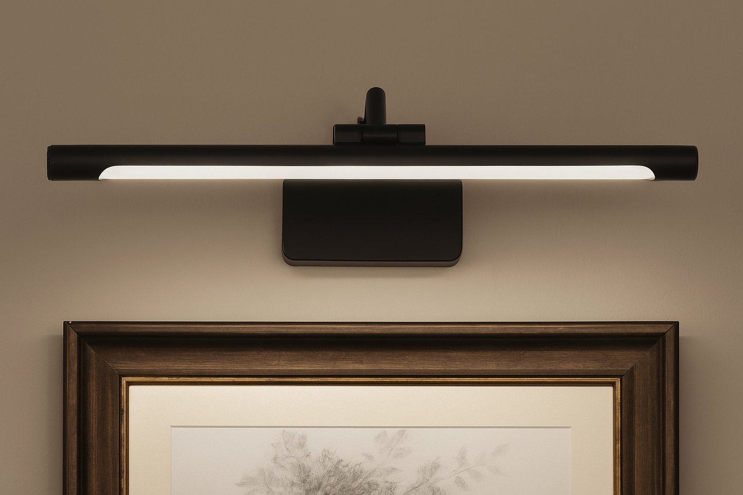 Sleek Black LED Picture Light