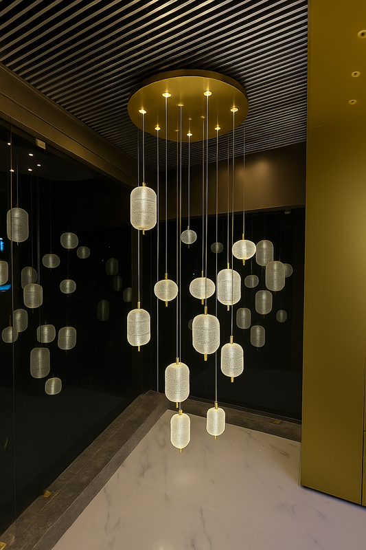 LuxeGlow 16-Light Acrylic Pendant Chandelier