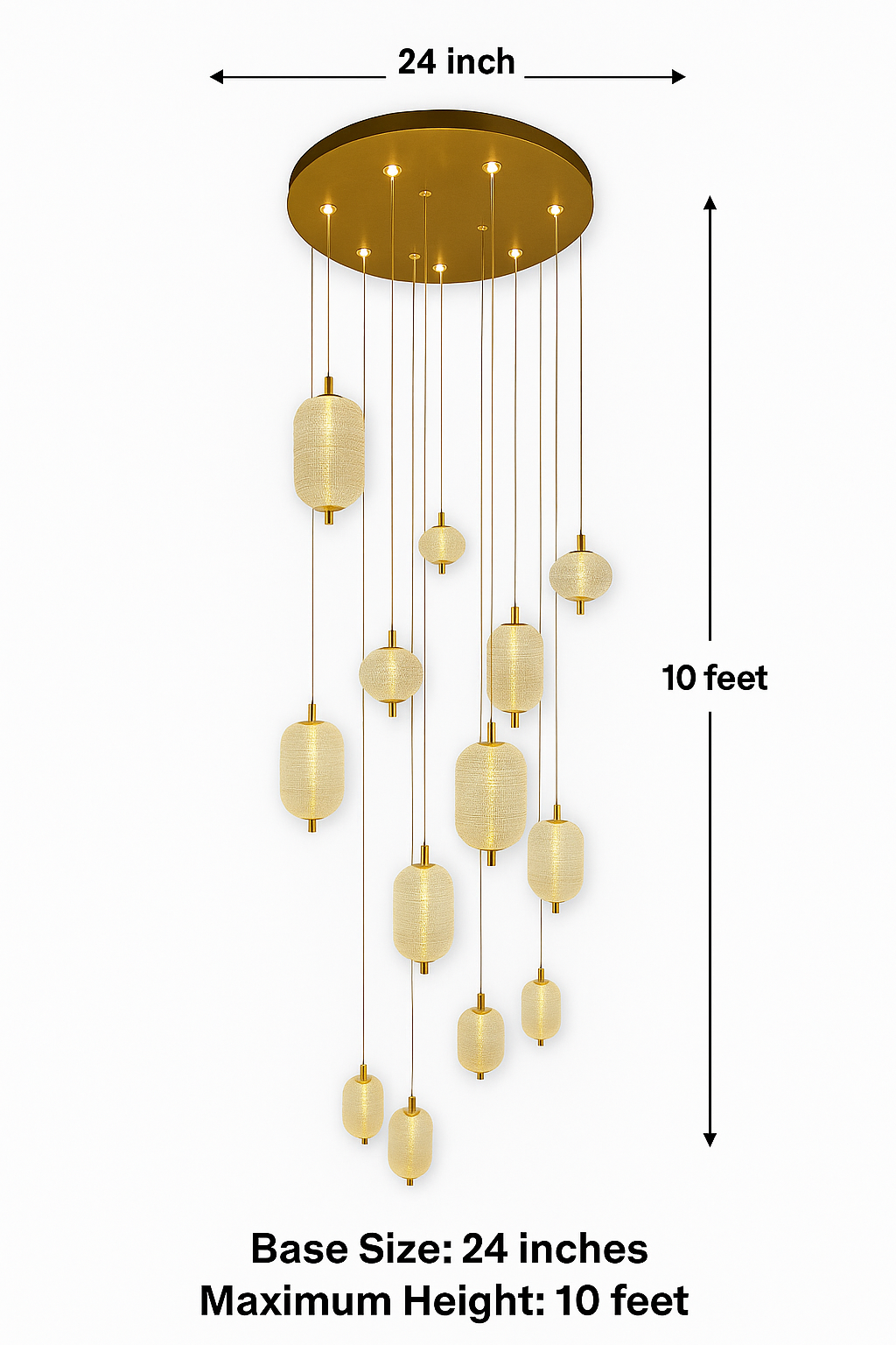 LuxeGlow 16-Light Acrylic Pendant Chandelier