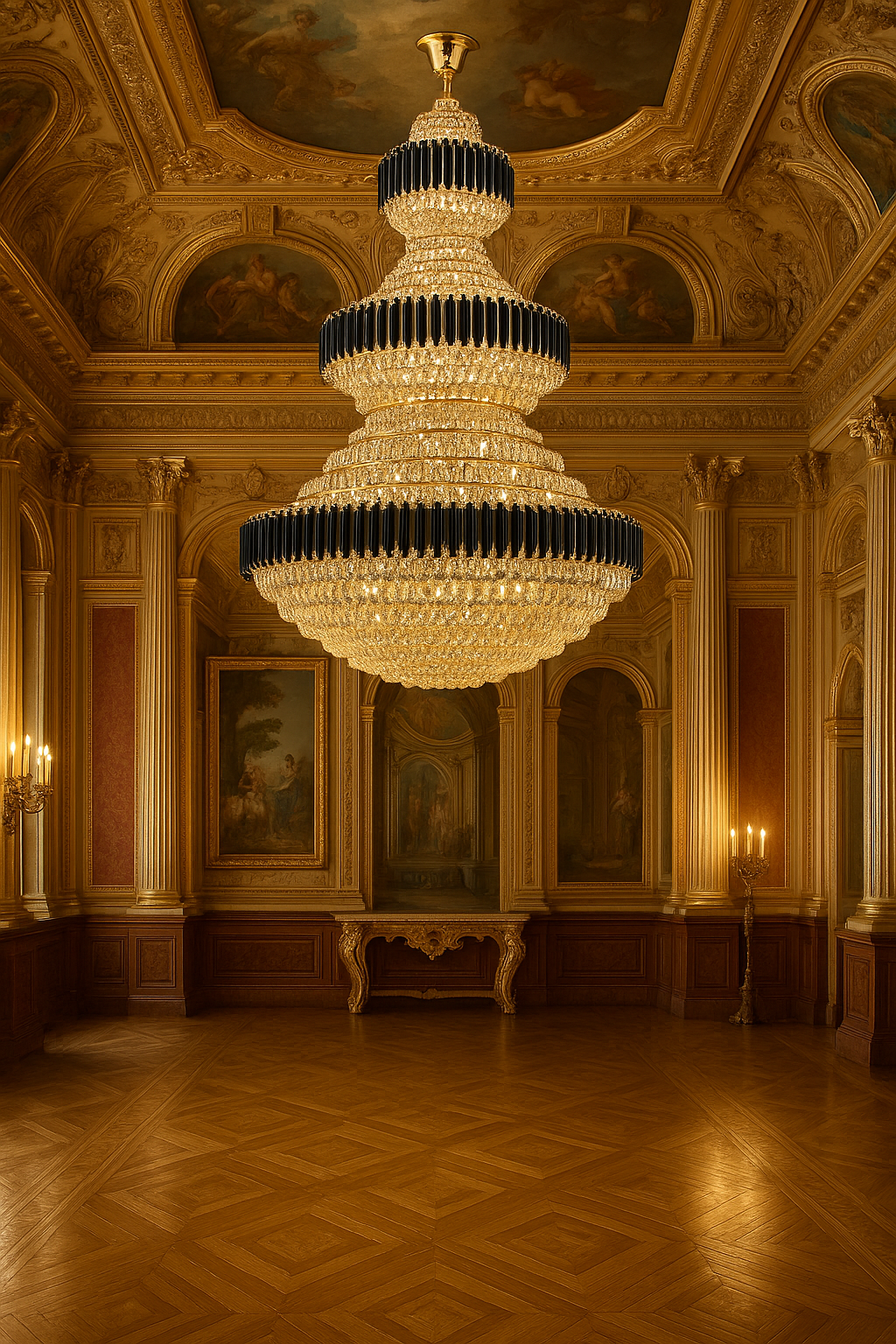 Grand Crystal Crown Chandelier