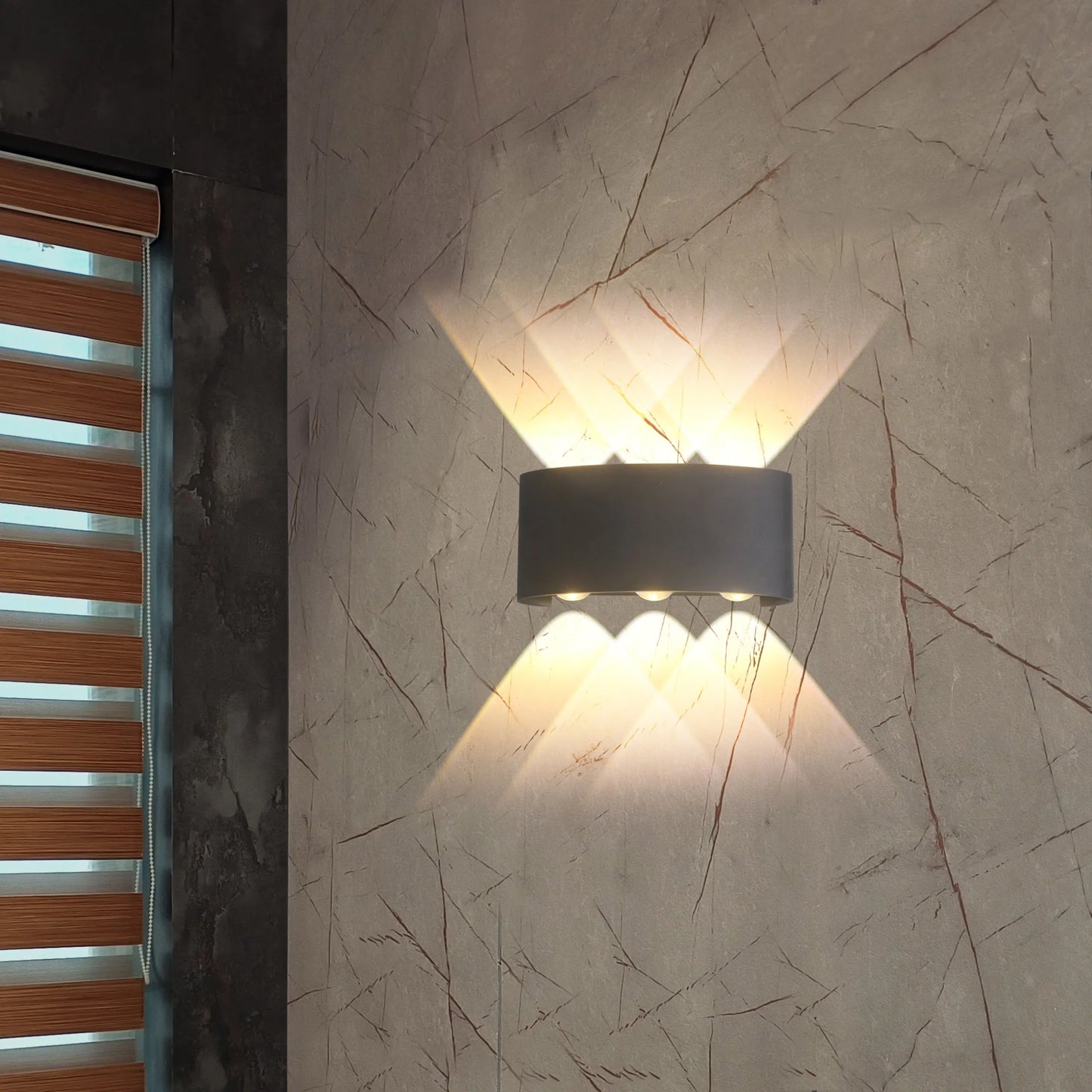 Sleek Dual-Beam LED Wall Light (3+3)