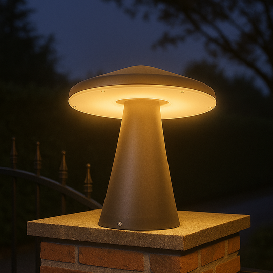 Modern Mushroom-Style LED Gate Light