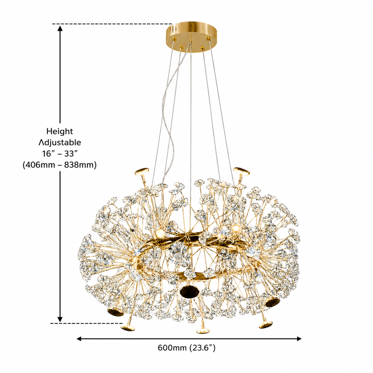 Celestia Crystal Ring Chandelier