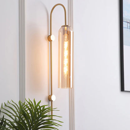 Modern Gold Wall Lamp with Glass Shade
