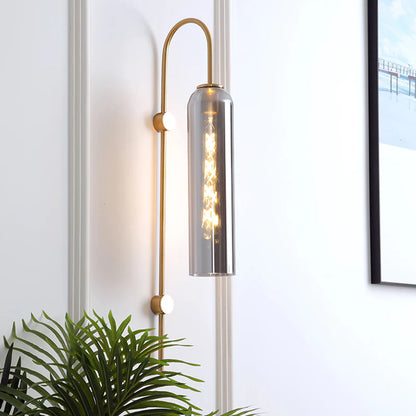 Modern Gold Wall Lamp with Glass Shade