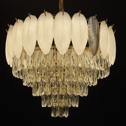 Luxora Leaf Crystal Chandelier
