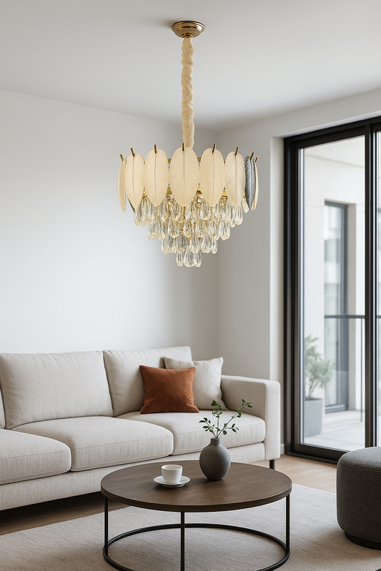 Luxora Leaf Crystal Chandelier