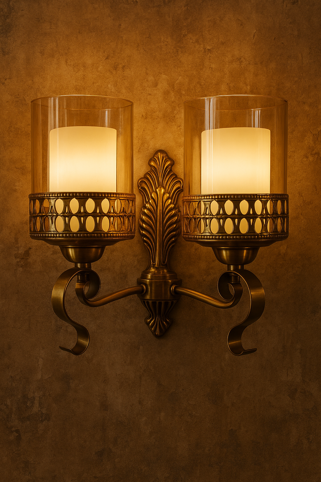 Vintage Twin Glass Wall Sconce