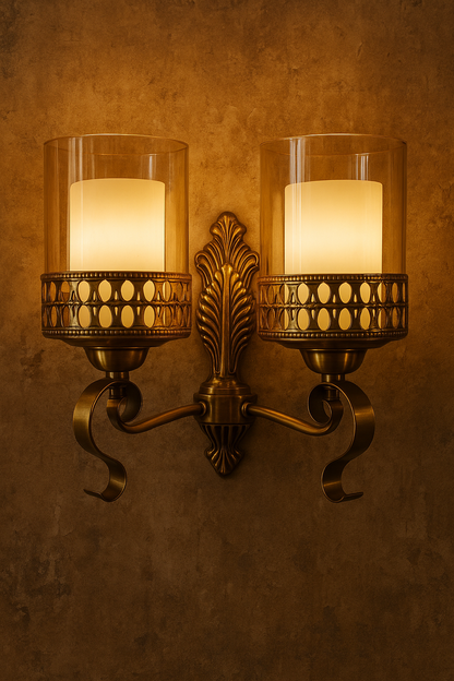 Vintage Twin Glass Wall Sconce