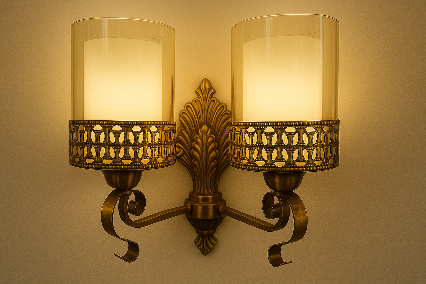 Vintage Twin Glass Wall Sconce