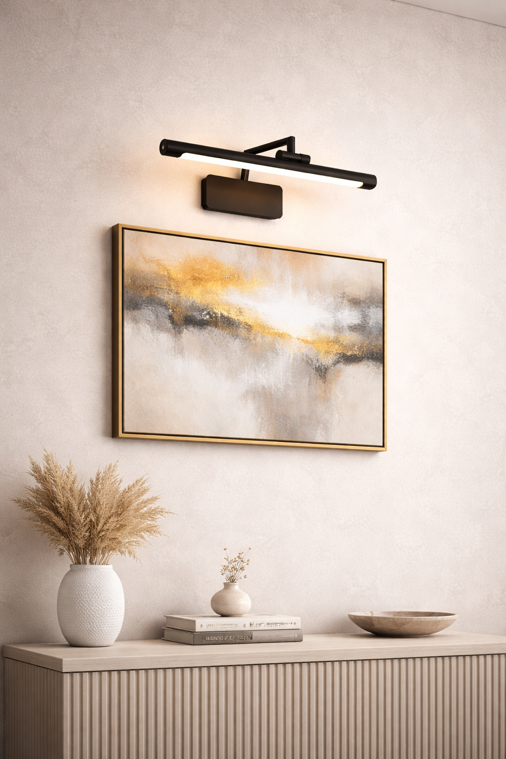 Sleek Black LED Picture Light