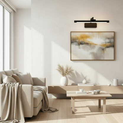 Sleek Black LED Picture Light