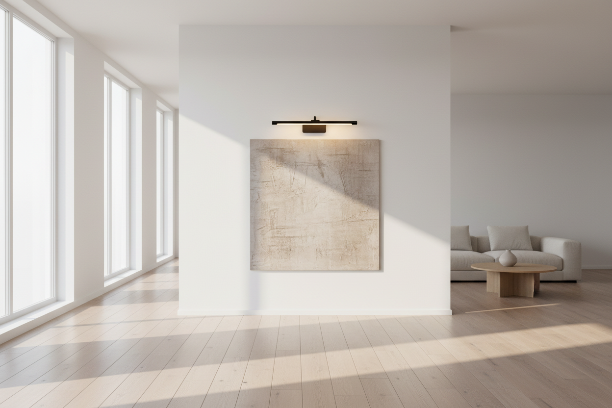 Sleek Black LED Picture Light