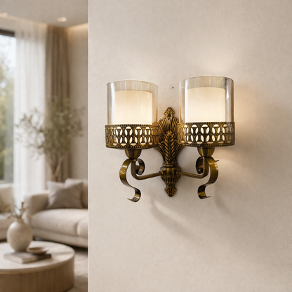 Vintage Twin Glass Wall Sconce