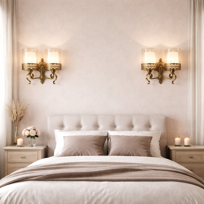 Vintage Twin Glass Wall Sconce